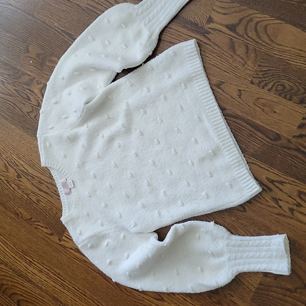 Rachell Parcell Bobble Stitch Sweater Ivory